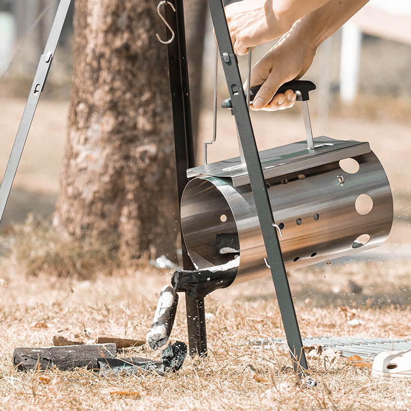 Portable Stainless Steel Fire Bucket for Outdoor BBQ