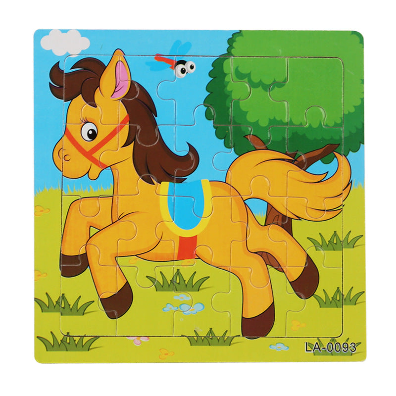 Wooden Cartoon Puzzle Educational Toys