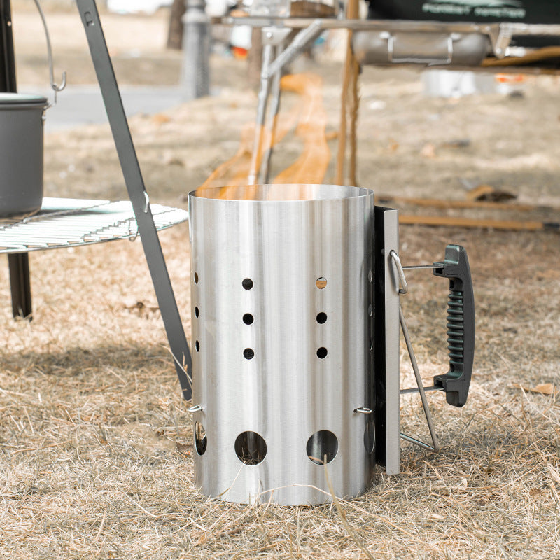 Portable Stainless Steel Fire Bucket for Outdoor BBQ