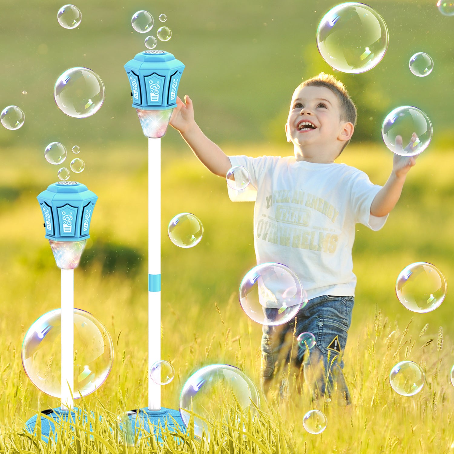 Automatic Light Music Bubble Machine for Outdoor Garden Parties
