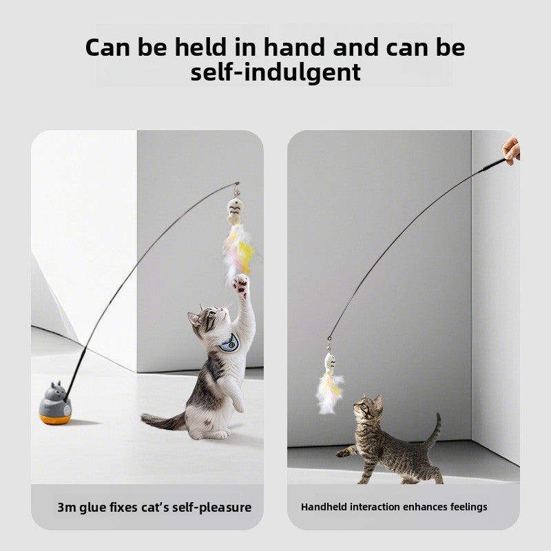 Long Stick Cat Toy for Self-Entertainment,