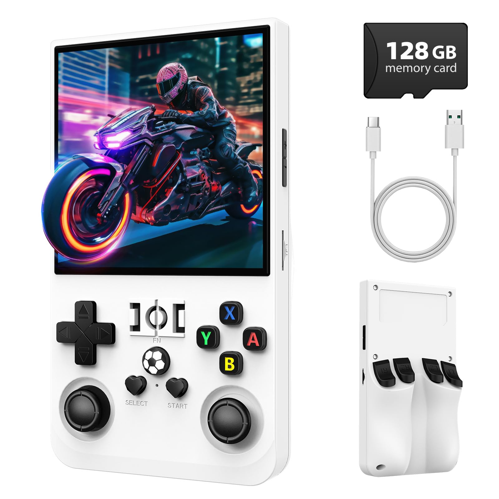R36MAX Retro Gaming Console, Retro Handheld Games Console with 64GB TF Card, Portable Hand Held Open Source Linux System, 4.0 inch IPS HD Screen Video Game Consoles, 4000mAh Battery