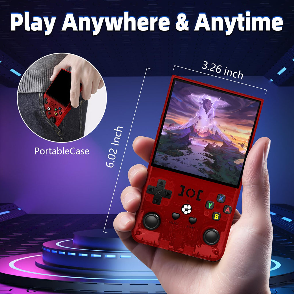 R36MAX Retro Gaming Console, Retro Handheld Games Console with 64GB TF Card, Portable Hand Held Open Source Linux System, 4.0 inch IPS HD Screen Video Game Consoles, 4000mAh Battery