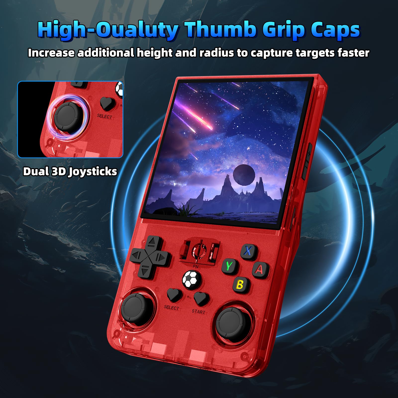R36MAX Retro Gaming Console, Retro Handheld Games Console with 64GB TF Card, Portable Hand Held Open Source Linux System, 4.0 inch IPS HD Screen Video Game Consoles, 4000mAh Battery