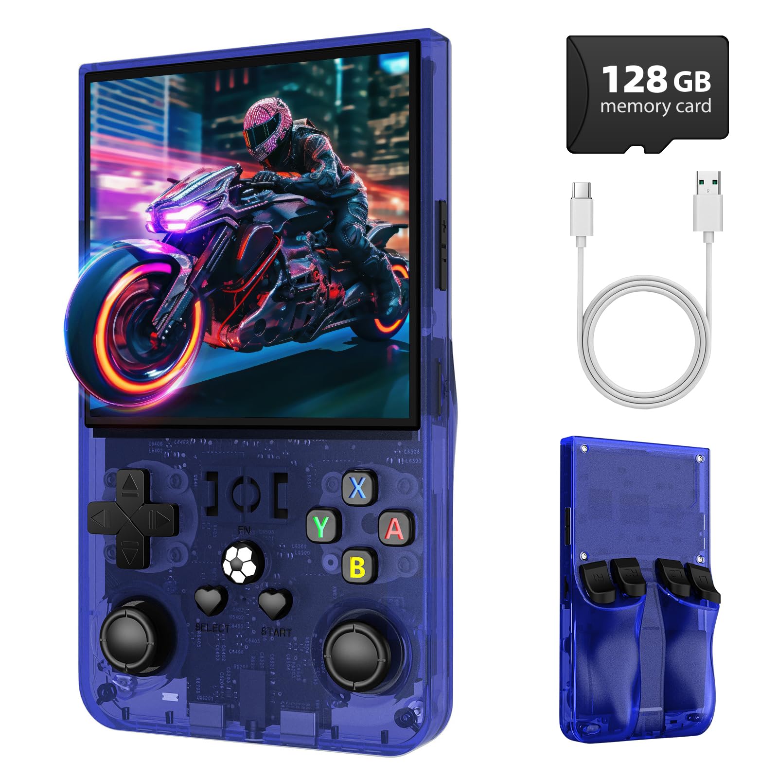 R36MAX Retro Gaming Console, Retro Handheld Games Console with 64GB TF Card, Portable Hand Held Open Source Linux System, 4.0 inch IPS HD Screen Video Game Consoles, 4000mAh Battery