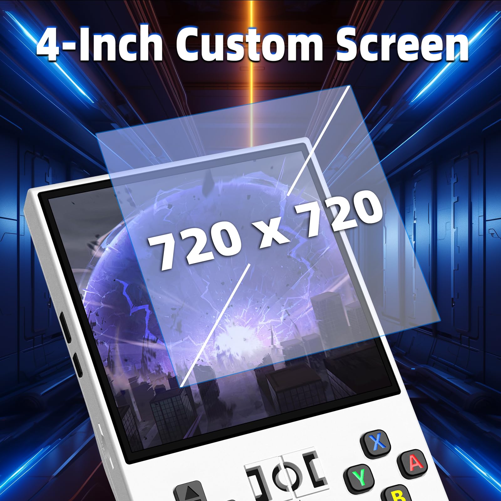 R36MAX Retro Gaming Console, Retro Handheld Games Console with 64GB TF Card, Portable Hand Held Open Source Linux System, 4.0 inch IPS HD Screen Video Game Consoles, 4000mAh Battery