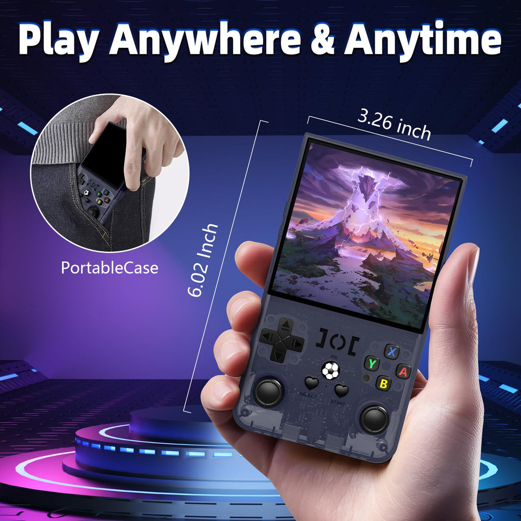 R36MAX Retro Gaming Console, Retro Handheld Games Console with 64GB TF Card, Portable Hand Held Open Source Linux System, 4.0 inch IPS HD Screen Video Game Consoles, 4000mAh Battery