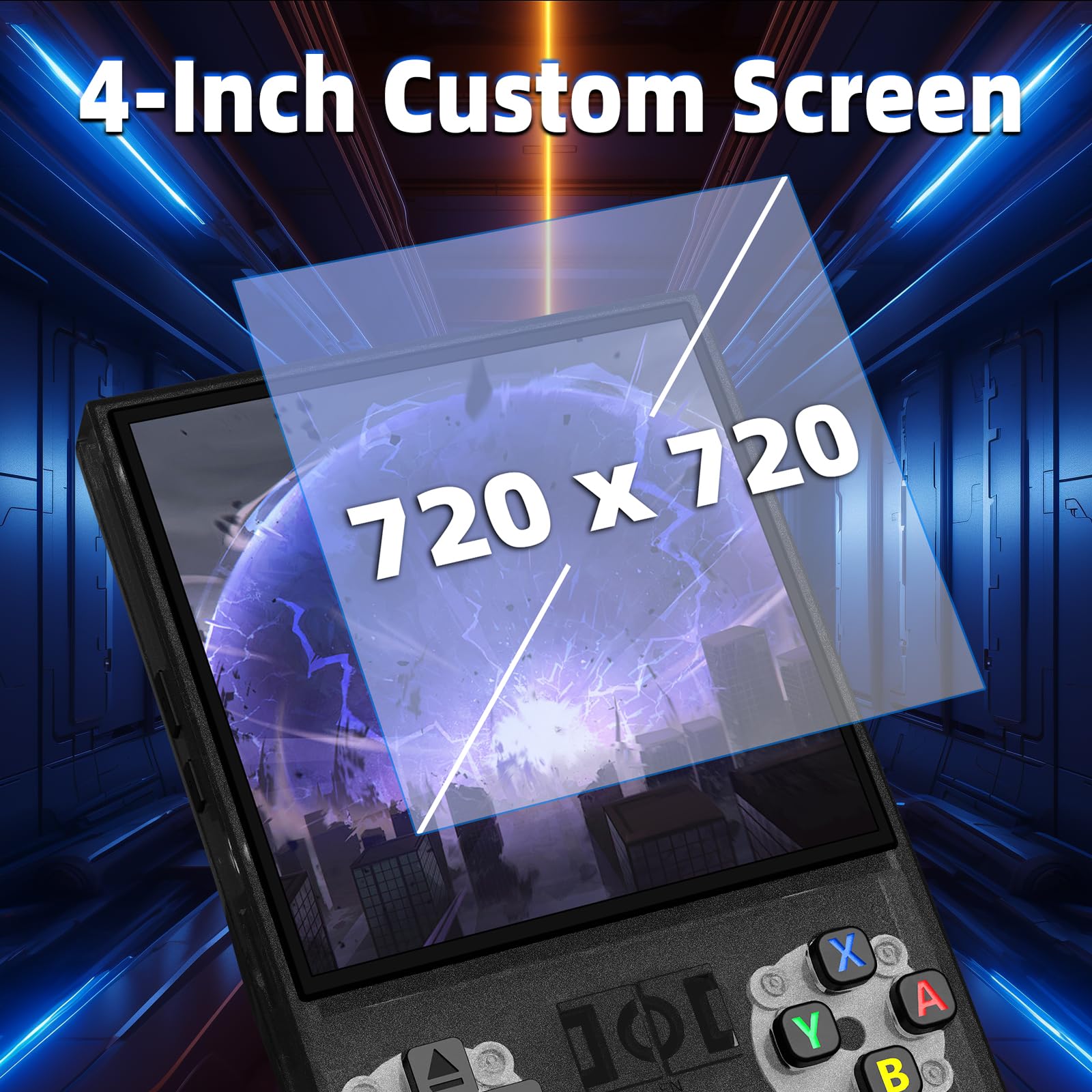 R36MAX Retro Gaming Console, Retro Handheld Games Console with 64GB TF Card, Portable Hand Held Open Source Linux System, 4.0 inch IPS HD Screen Video Game Consoles, 4000mAh Battery