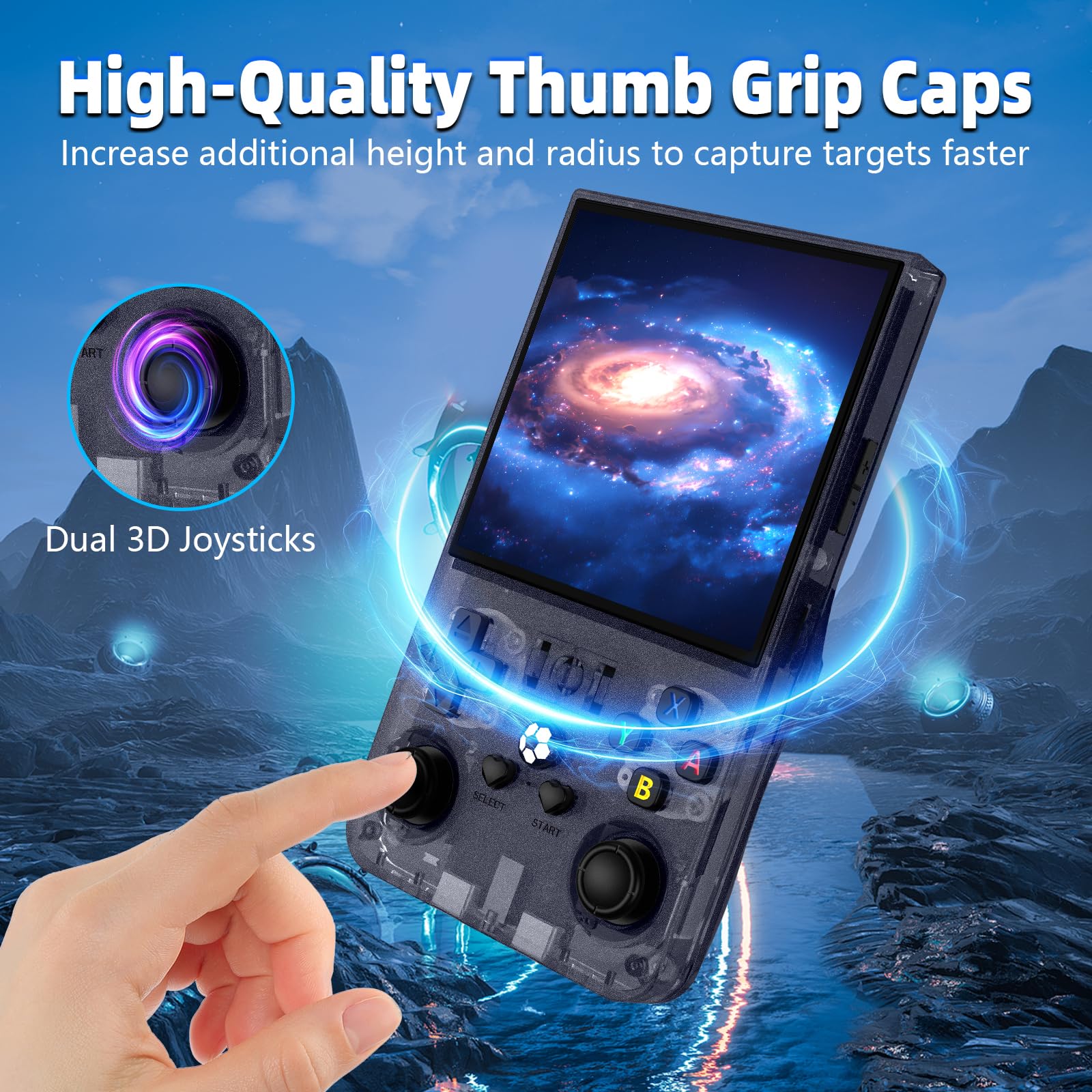R36MAX Retro Gaming Console, Retro Handheld Games Console with 64GB TF Card, Portable Hand Held Open Source Linux System, 4.0 inch IPS HD Screen Video Game Consoles, 4000mAh Battery