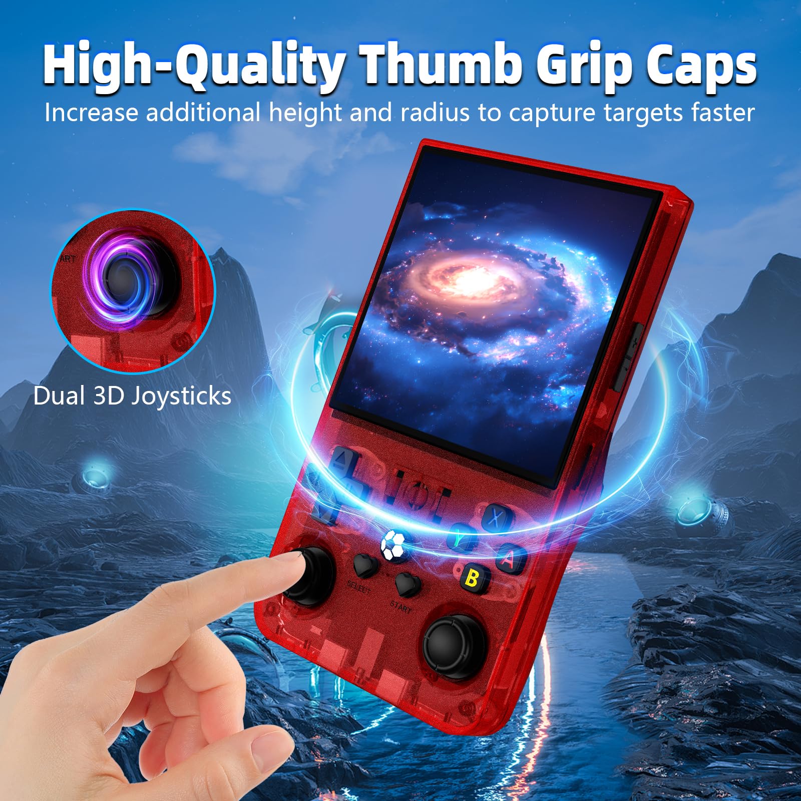 R36MAX Retro Gaming Console, Retro Handheld Games Console with 64GB TF Card, Portable Hand Held Open Source Linux System, 4.0 inch IPS HD Screen Video Game Consoles, 4000mAh Battery