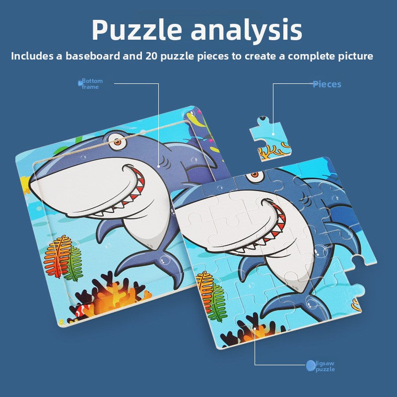 Wooden Cartoon Puzzle Educational Toys
