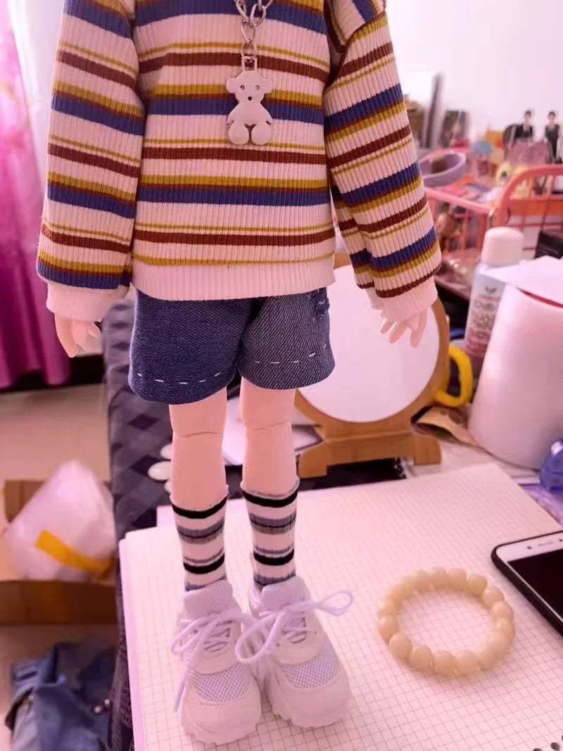 60CM Doll Basketball Shoes 1/3 BJD Sneakers SD Doll Accessories Fashion Casual Shoes Black White Multicolor Shoes Dress Up Doll