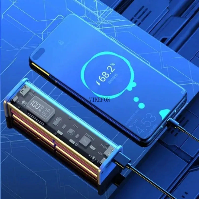 22.5W DIY Battery Charger Case Transparent PD Power Bank Storage Box For 8PCS 18650 Polymer 20000mAh Battery Fast Charging Box