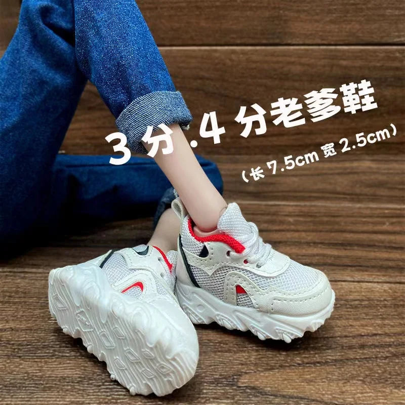 60CM Doll Basketball Shoes 1/3 BJD Sneakers SD Doll Accessories Fashion Casual Shoes Black White Multicolor Shoes Dress Up Doll