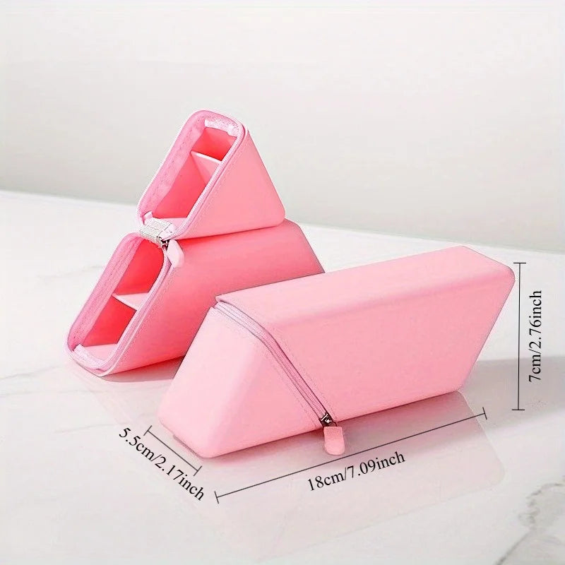 Foldable Silicone Pen Holder-Large Capacity Expandable Pencil Cup for Desk, Study & Office, Portable Gift for Students/Teachers