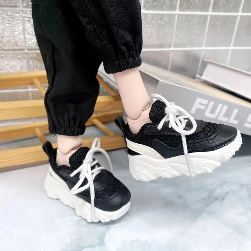 60CM Doll Basketball Shoes 1/3 BJD Sneakers SD Doll Accessories Fashion Casual Shoes Black White Multicolor Shoes Dress Up Doll