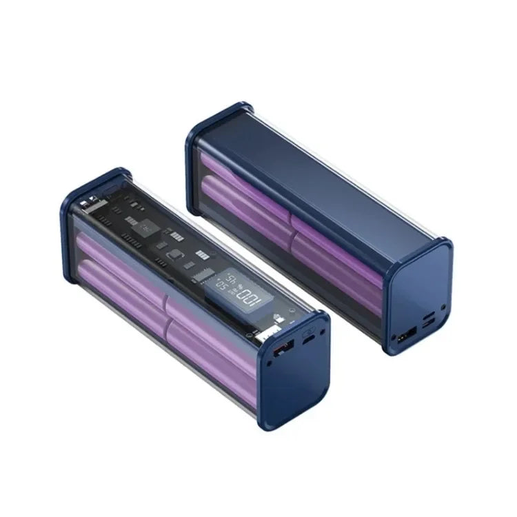 22.5W DIY Battery Charger Case Transparent PD Power Bank Storage Box For 8PCS 18650 Polymer 20000mAh Battery Fast Charging Box