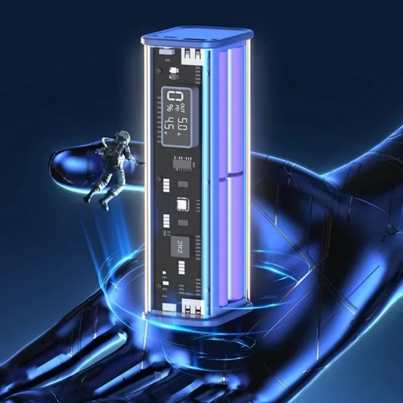 22.5W DIY Battery Charger Case Transparent PD Power Bank Storage Box For 8PCS 18650 Polymer 20000mAh Battery Fast Charging Box