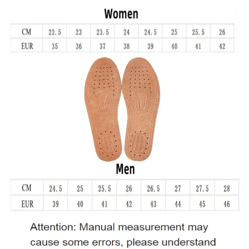 1 Pair Cowhide Insoles for Shoes Men Comfortable Deodorant Casual Leather Insoles Feet Quality Genuine Leather Flats Shoe Sole