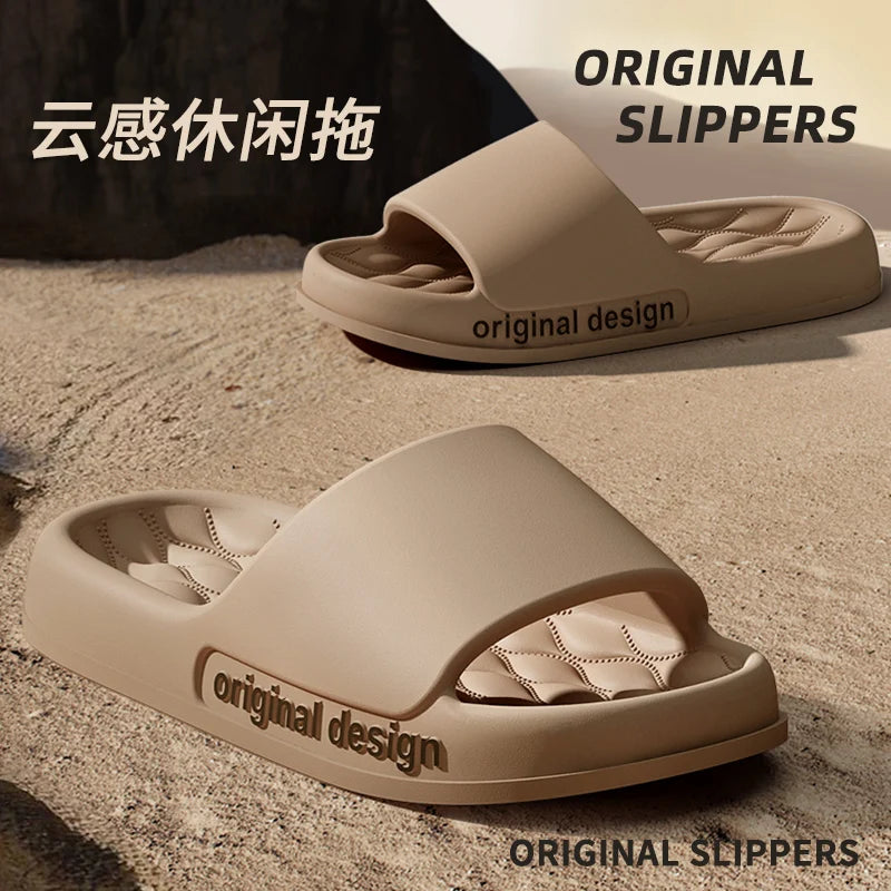 Summer Slippers Soft Non-slip Sole Cloud Sandals for Home Beach Indoor Outdoor