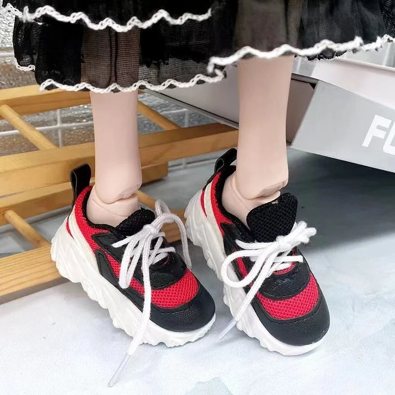 60CM Doll Basketball Shoes 1/3 BJD Sneakers SD Doll Accessories Fashion Casual Shoes Black White Multicolor Shoes Dress Up Doll