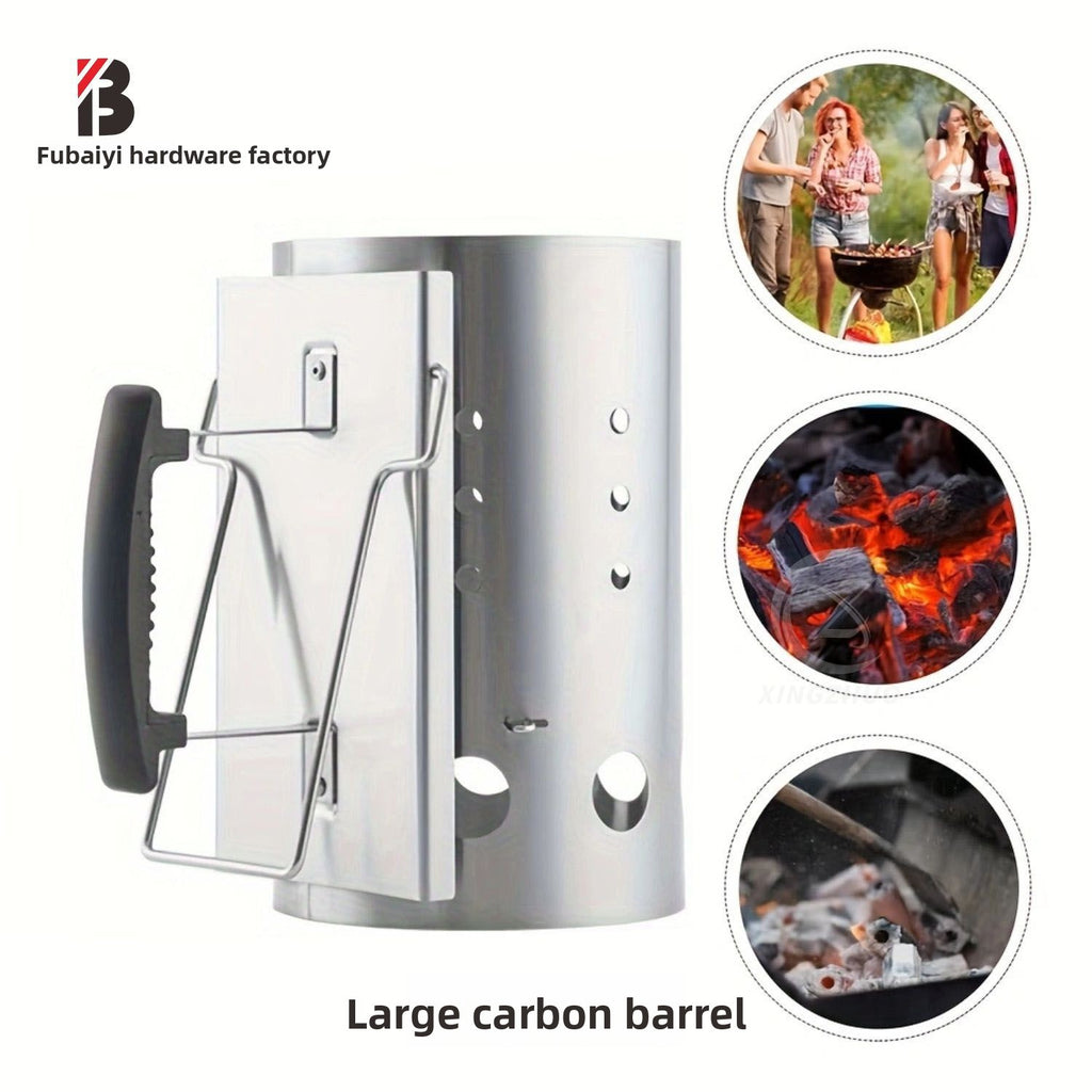 Portable Stainless Steel Fire Bucket for Outdoor BBQ