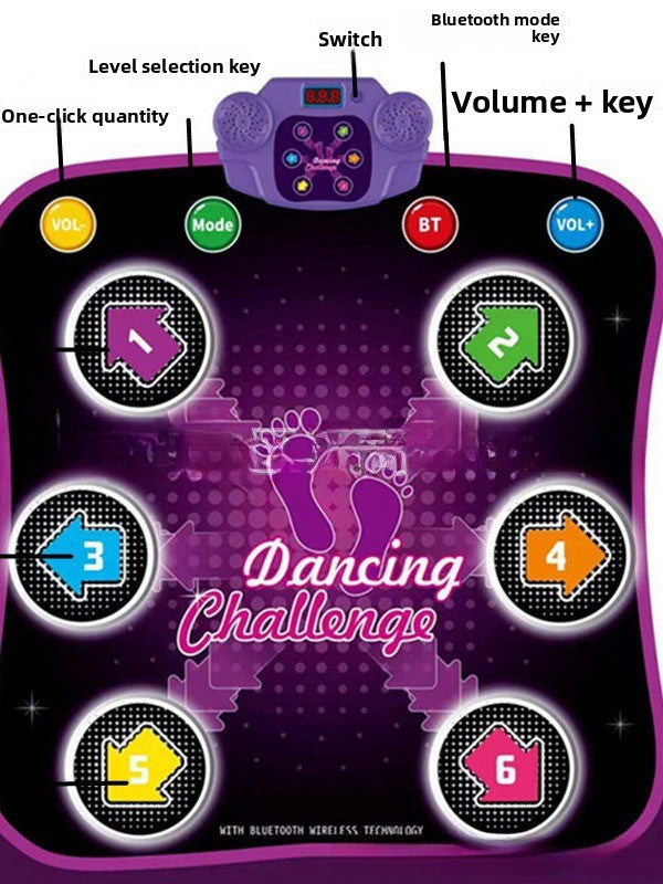 LED Bluetooth Rechargeable Dance Mat with Music